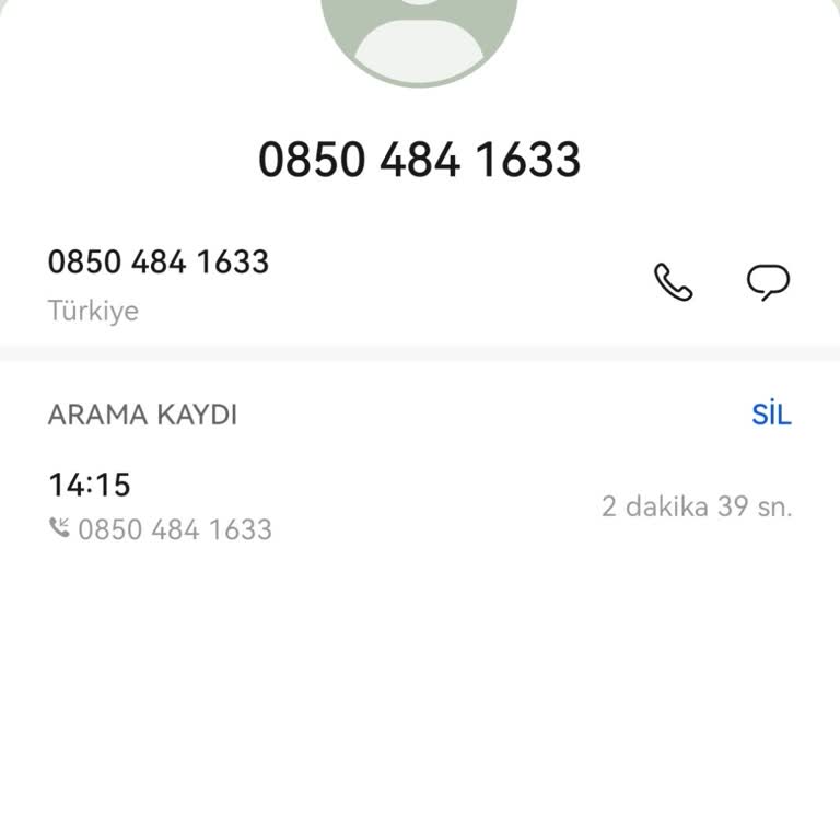 0850 484 16 33 Numarasından Şüpheli Arama