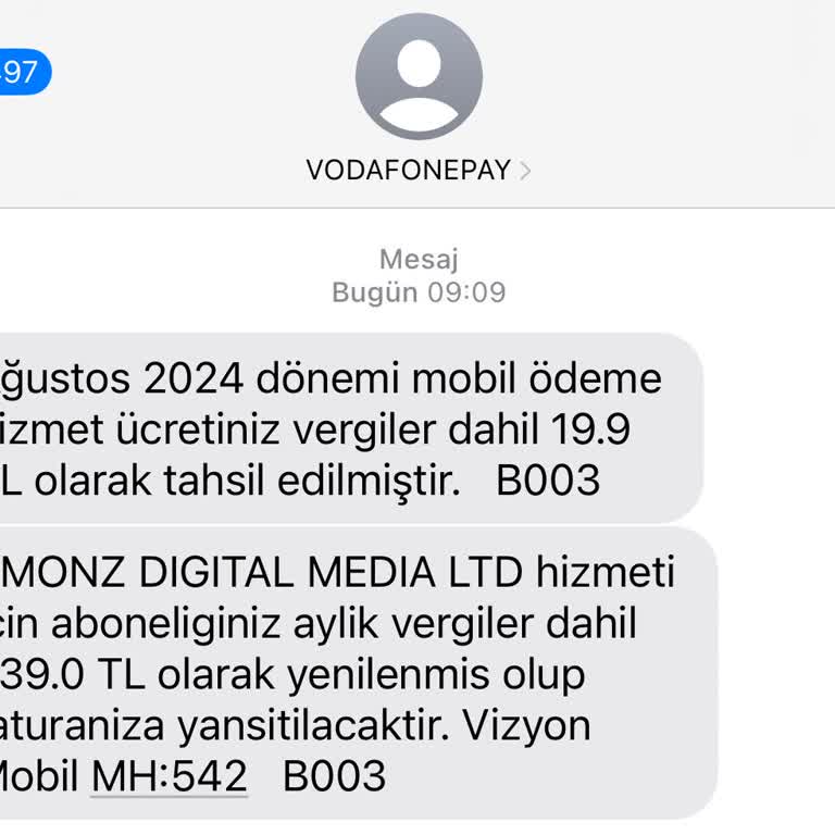 Vodafone Telefon Faturasına Yanlış Yansıtılan Ücret