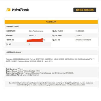 Aras Kargo Kahramanmaraş Sütçü İmam Şubesi Ve Kahramankazan Şubesi