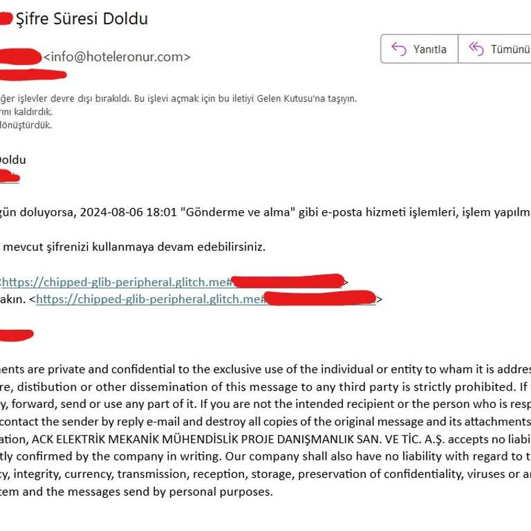 Spam Mail Hotel Eronur İnfo!