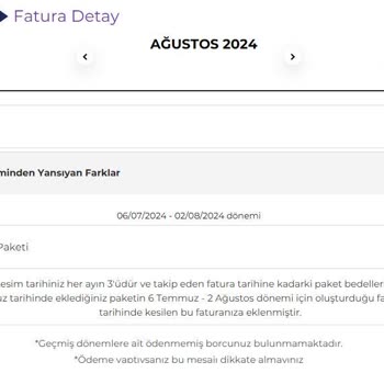 Digiturk Paket Dahilinde Ekstra Ücret Faturalandırması