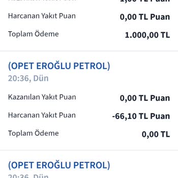 Opet Puanlar Eroğlu Petrol