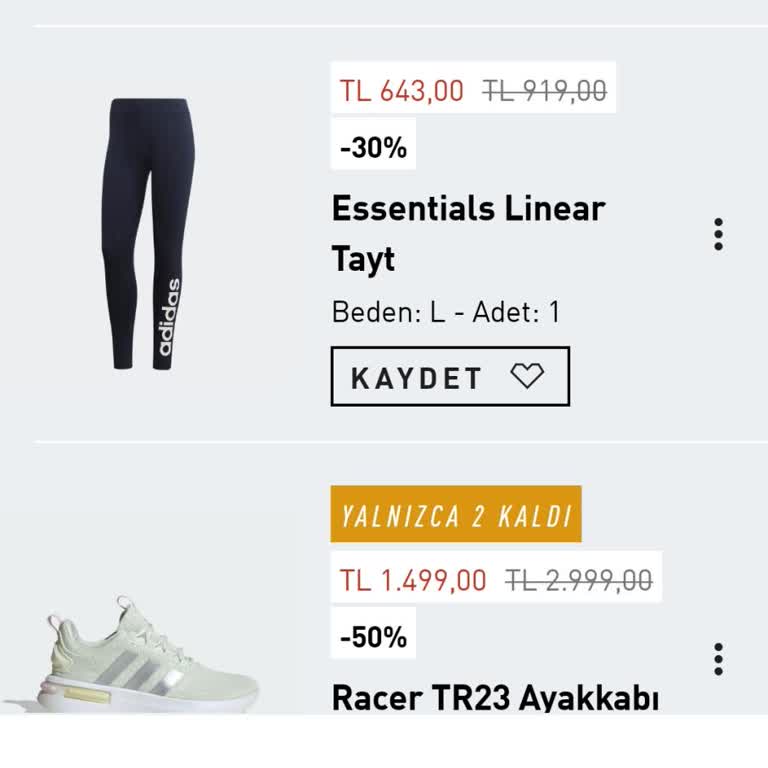 Adidas Ödemede Değişen Fiyatlar