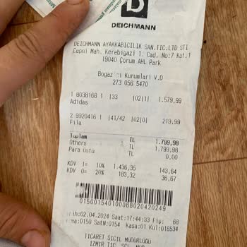 Deichmann Mağazasından Almış Olduğumuz Adidass Ayakkabı