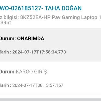 HP Servis Umursamazlığı Ve Bilgisayarımı 20 Gündür Yapmamaları