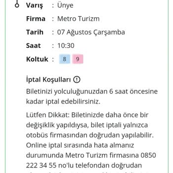Metro Turizm İle Yaşanan Bilet Sorunu