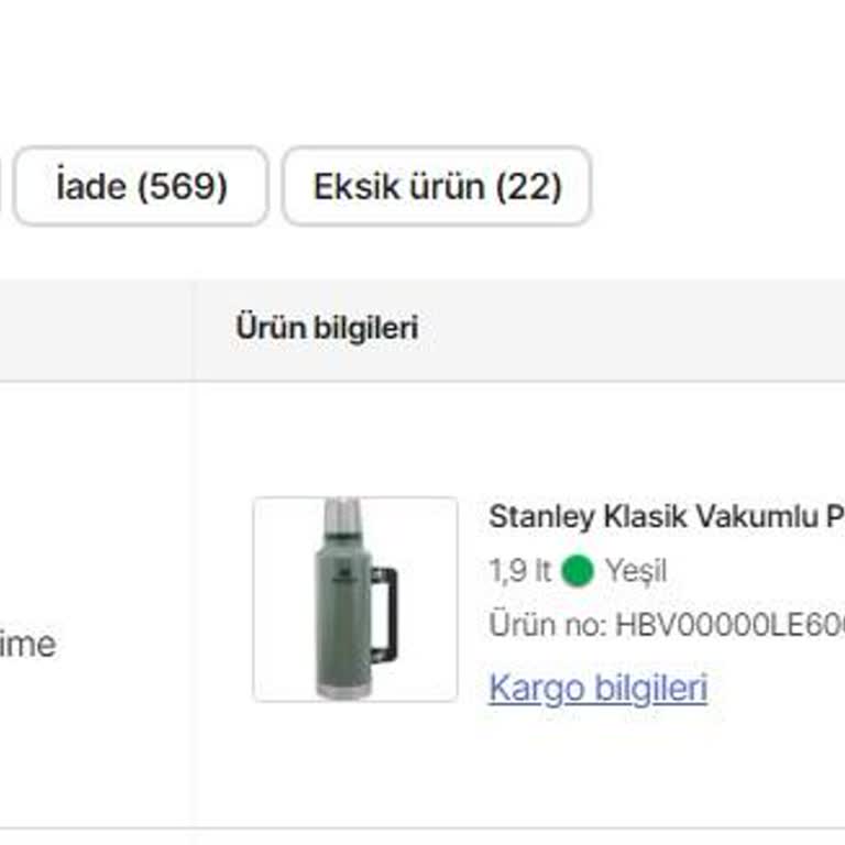 Hepsiburada 2. El Stanley Termosun Sıfırı İle Değişimini Onayladı