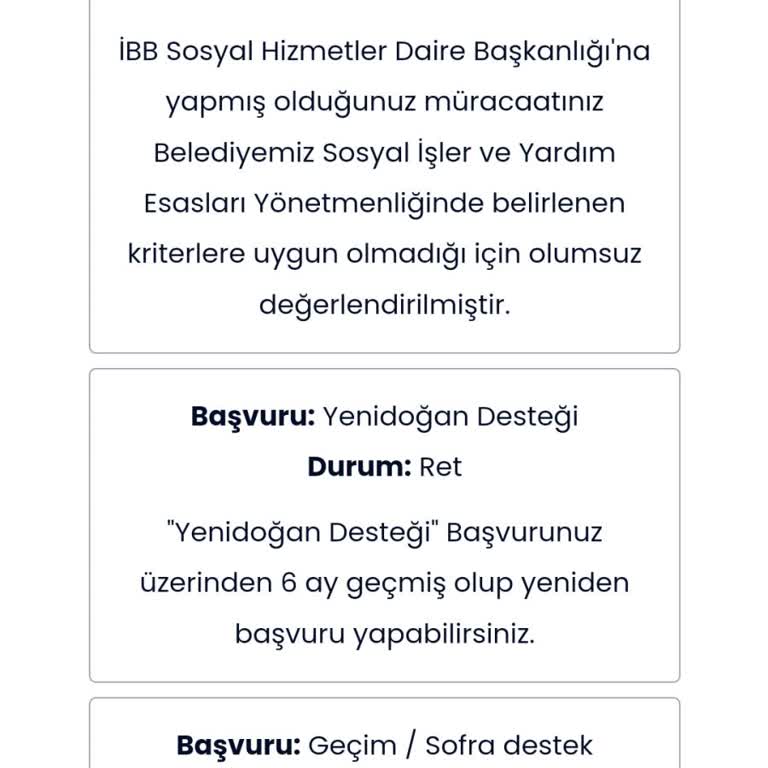 İBB Sosyal Yardim Başvuru Red Gelmesi Duyun Sesimizi