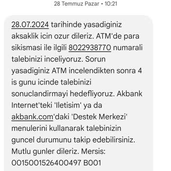 Akbank ATM Paramı Yuttu Vermiyor Geri.