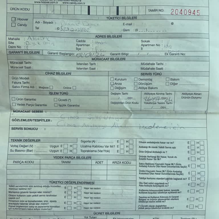 Hoover Yetkili Servis İletişimsizliği