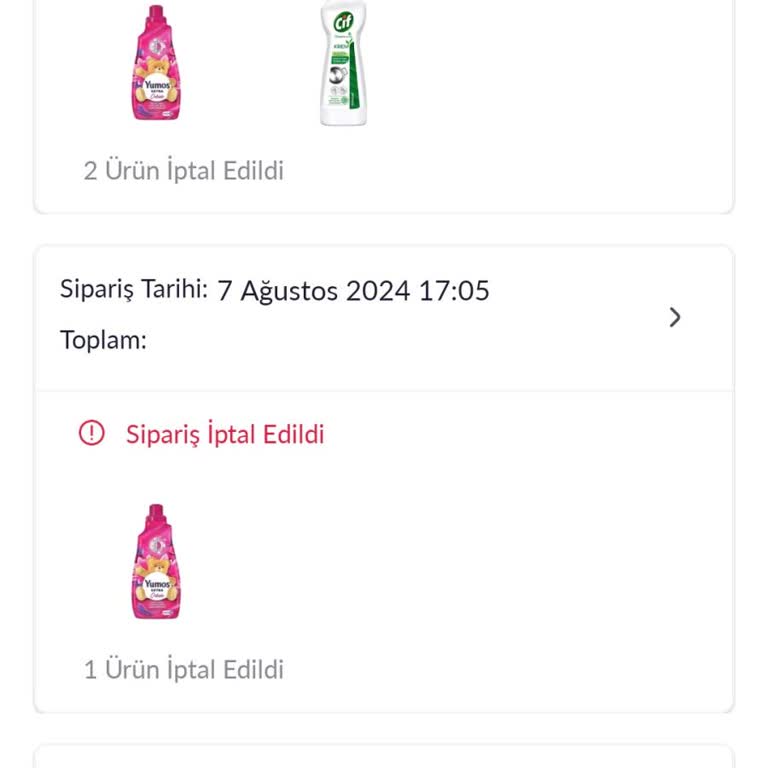 Pazarama Siparişlerim İptal Ediliyor