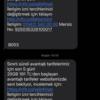 Vodafone'dan Gelen Bitmeyen SMS Kabusu