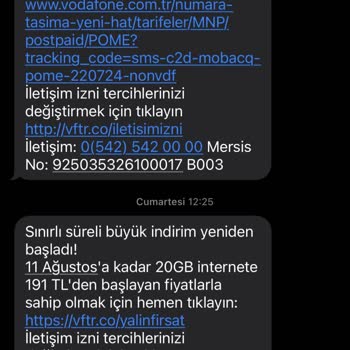 Vodafone'dan Gelen Bitmeyen SMS Kabusu