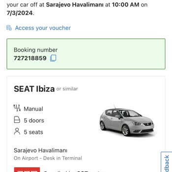 Refund Request for Car Rental in Sarajevo via Booking.com