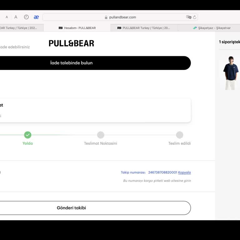 Pull & Bear'dan Aldığım Ürün Teslim Edilmiyor