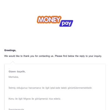 Migros Yemek Migros'tan Pizza Hut Siparişim Ve İade Sorunu