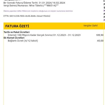 Millenicom Kurulum Ve İptal Ücretleri