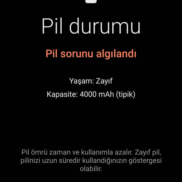 Samsung Pil Sorunu Algılandı Uyarısı