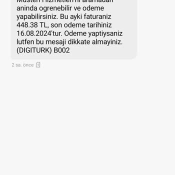 Digiturk 2 Hafta Oldu Geçeli Tarifemden Fazla Bir Fatura Geldi