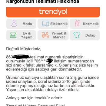 Trendyol'dan Gelen Ürünün Teslimat Sorunu Ve Kötü Müşteri Hizmeti