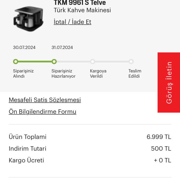 Arçelik'ten Aldığım Kahve Makinesi Günlerdir Gönderilmiyor