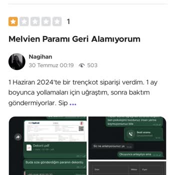 Melvien Ürün Teslim Etmiyor
