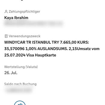 Windy Car Araç Kiralama Kaskosu İçin Sonradan Ücret Alındı