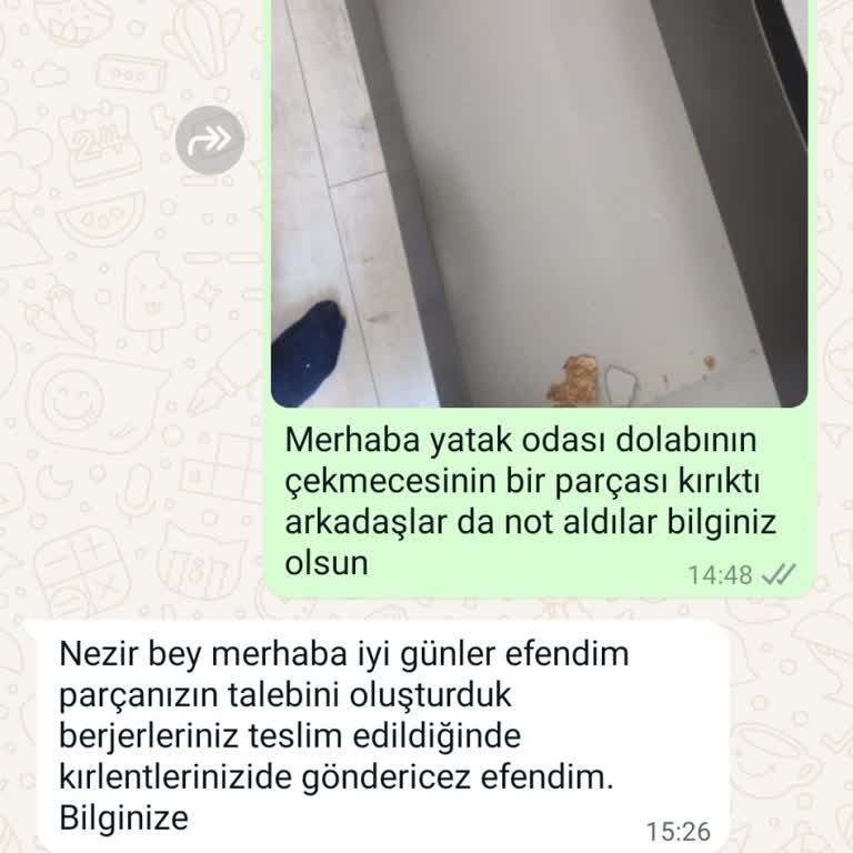 Ergül Mobilya Hasarlı Mobilya Gelmek Bilmeyen Parça