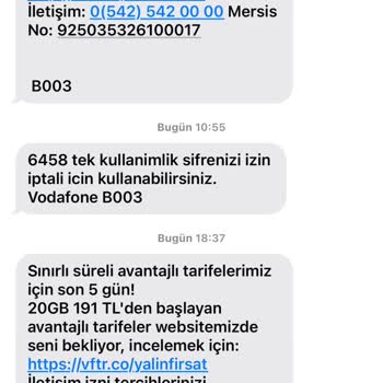 Vodafone'dan Gelen Mesajları Durduramıyorum
