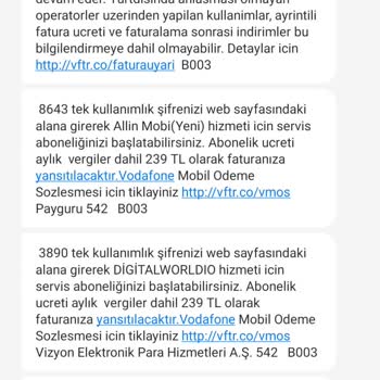 Vodafone Faturama Yansıtılan Hatalı Ücretler