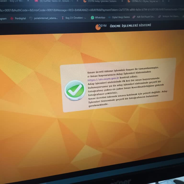 ÖSYM Ödeme Yapamıyorum Durumu Düzeltin Sınav Ödemem