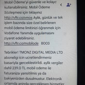 Vodafone Üzerinden İzinsiz Abonelikler Ve Fatura Sorunu