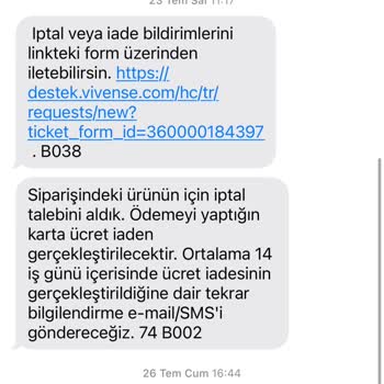 Vivense İptal Edilen Siparişin Ücretini Yatırmıyor