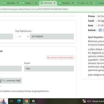 Enuygun Otobüs Bileti İade Sorunu