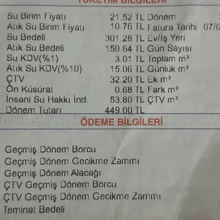 İSKİ Su Bedeli