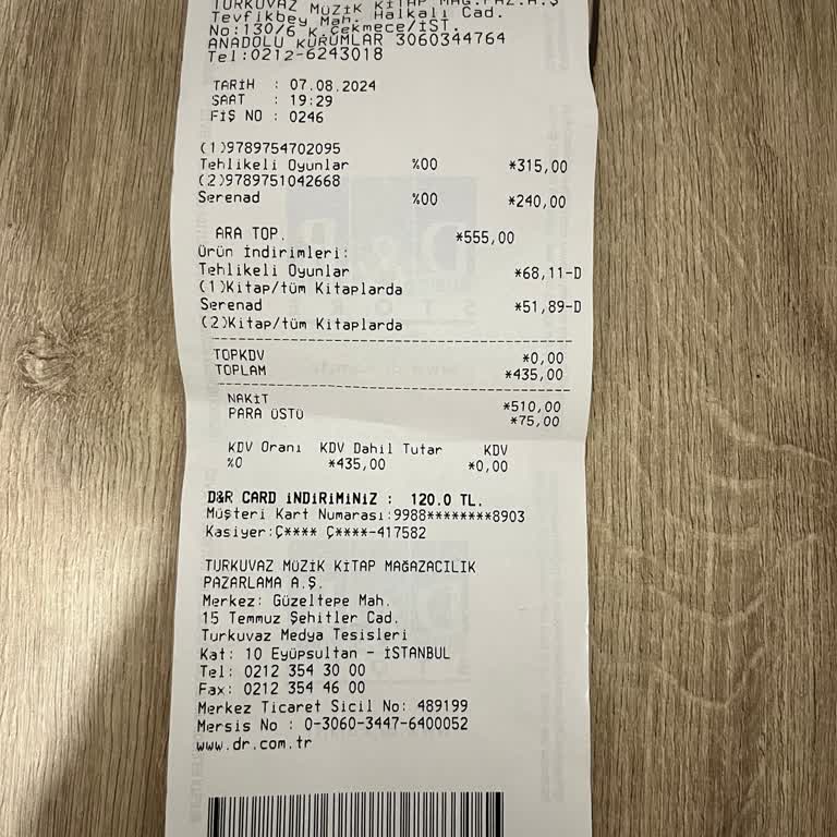 D&R Fazla Ücret Alındı