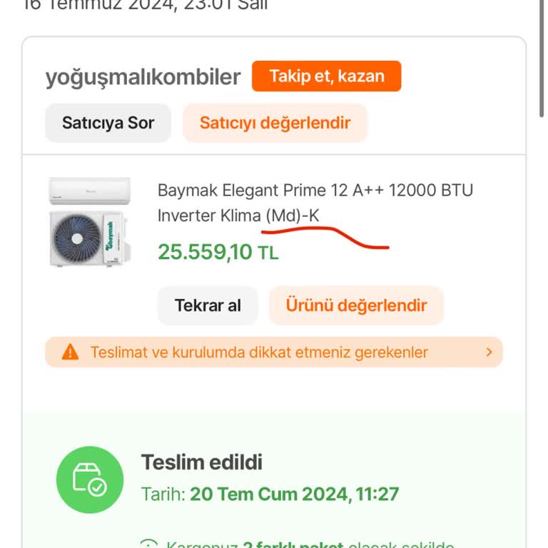 Baymak Klima Montajında Ekstra Ücret Sorunu