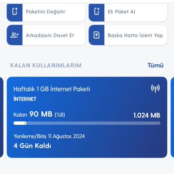 Turkcell İnternet Paketlerinde Tarih Ve GB Sorunu