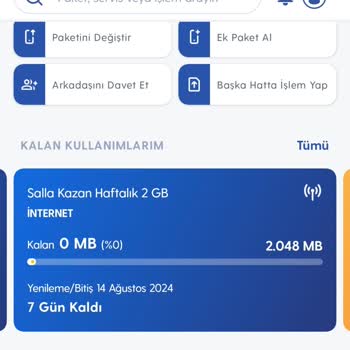 Turkcell İnternet Paketlerinde Tarih Ve GB Sorunu