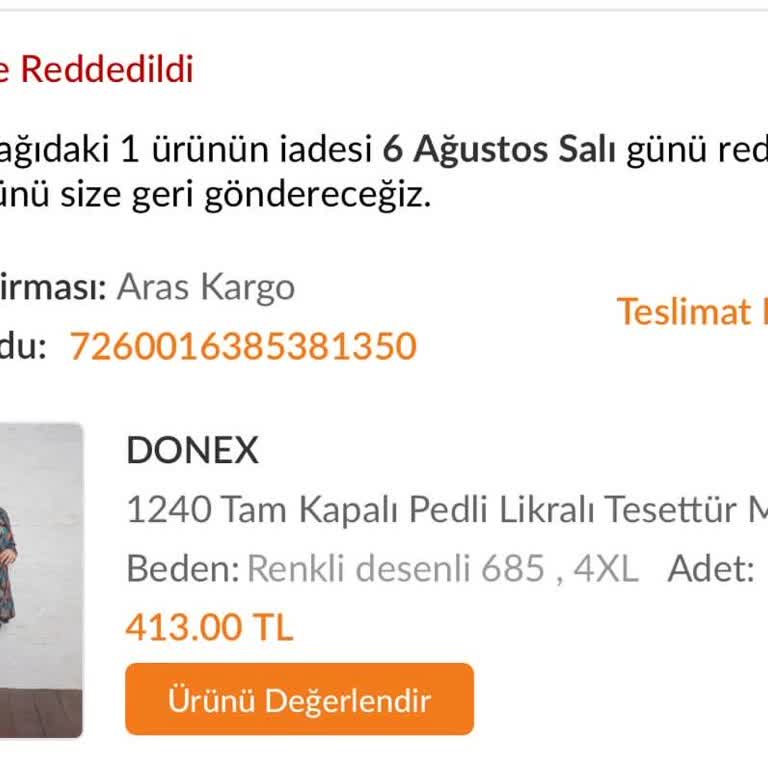 Trendyol Satıcısı Donex'in Ürün İademi Paket Açıldığı İçin Reddetmesi!