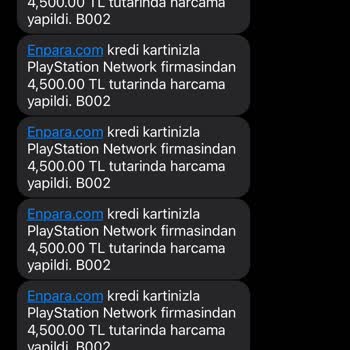 Kredi Kartımdan PlayStation Network Sony İzinsiz/Habersiz Para Çekme