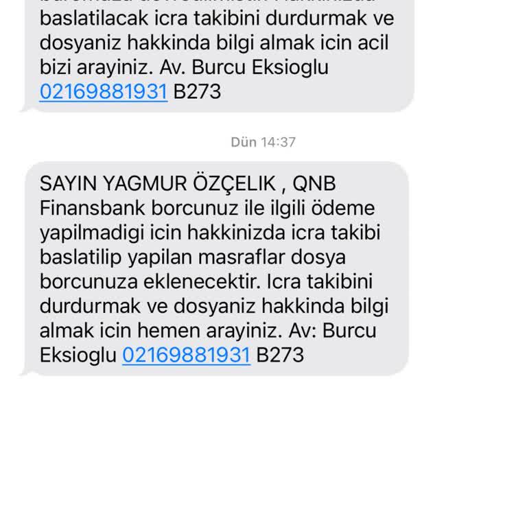 QNB Finansbank Banka Adı Kullanılarak Yapılan Yanıltıcı İcra Takibi İddiası
