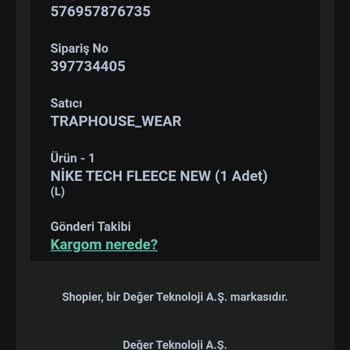 Shopier Traphousewear Ürün İptali