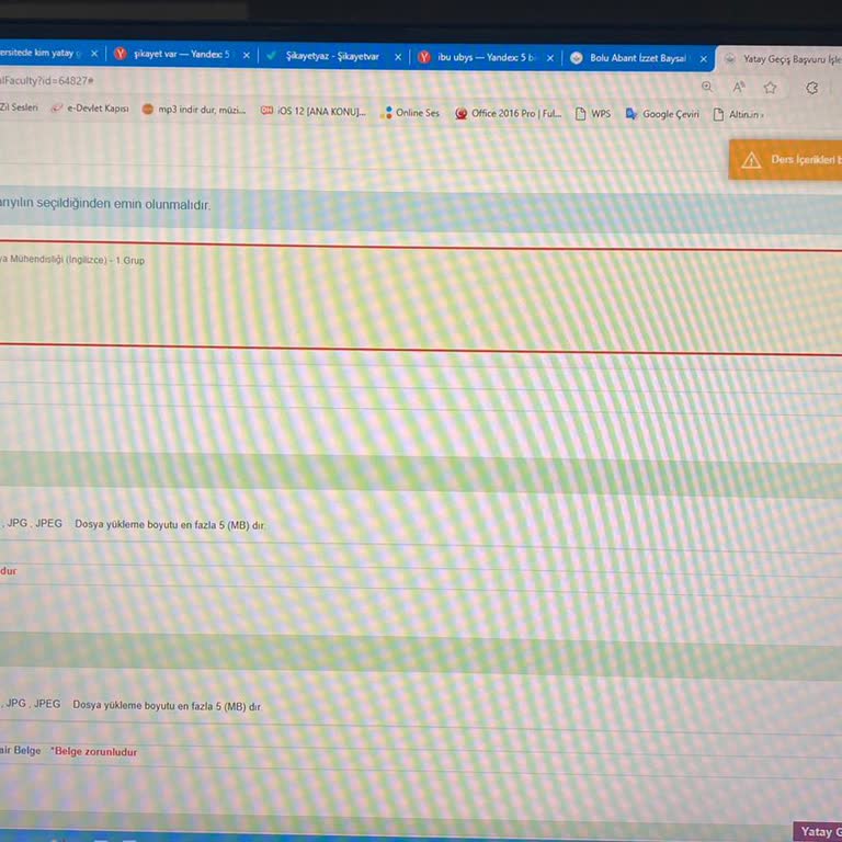 Abant İzzet Baysal Üniversitesi Sistemsel Hata Veriyor