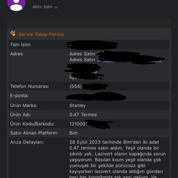 Kutupayısı 10 Aydır Cevaplanmayan Servis Talebi