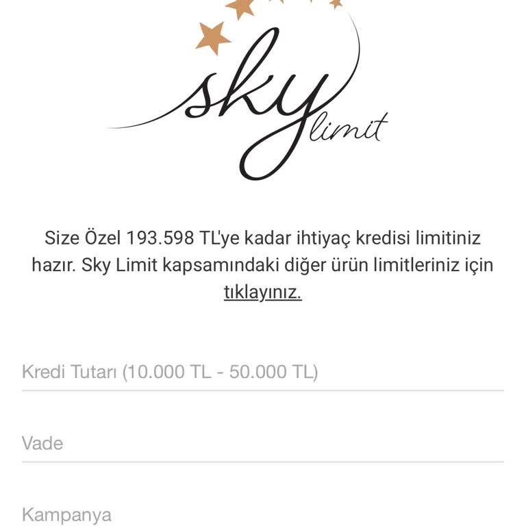 VakıfBank Sky Limit Platin Plus Tanımlanan Limit Problemi