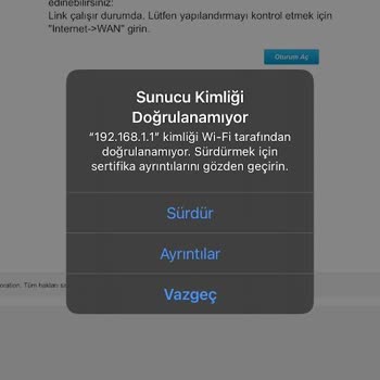 Superonline Wi-Fi Sertifikası Doğrulanamadı, Güvenilir Değil. Erişim Yok Diyor