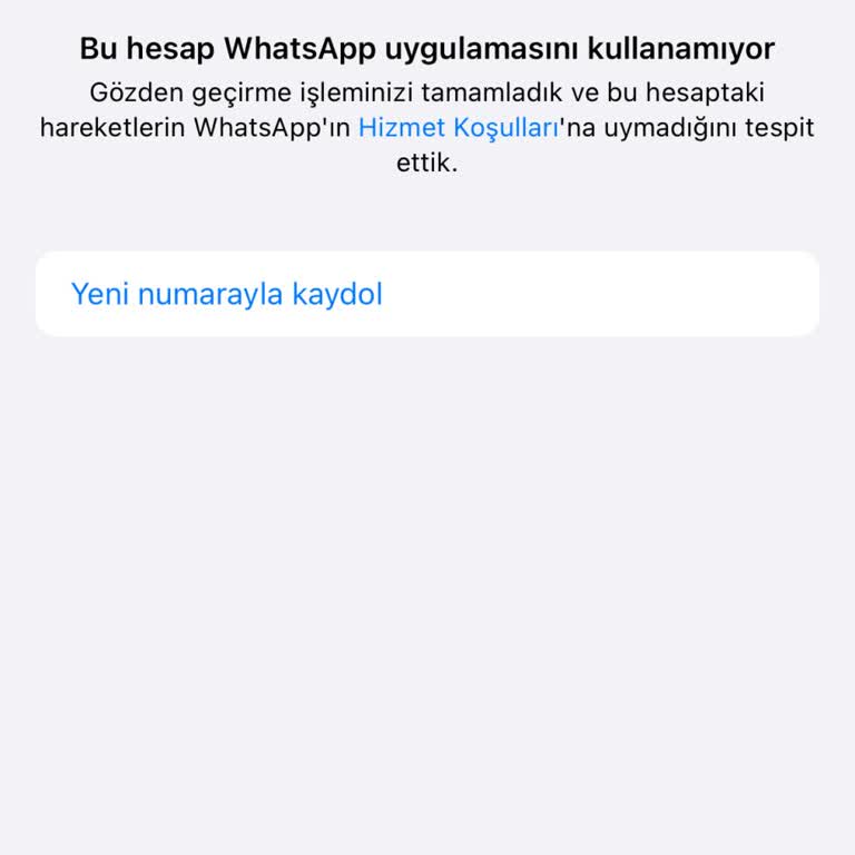 WhatsApp Bu Hesap WhatsApp Kullanamaz