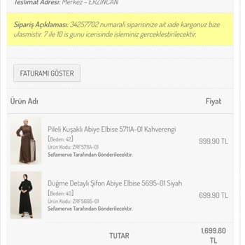Sefamerve İade Yapmıyor Ve Ulaşım Sıfır