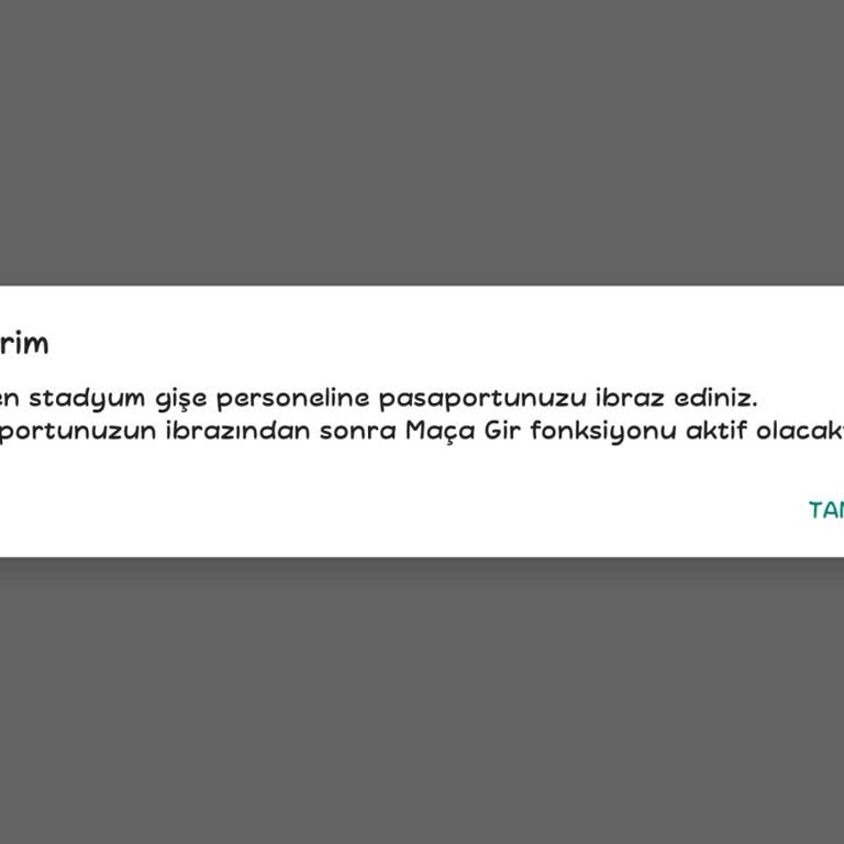 Passolig Pasaport İbrazı Hatası